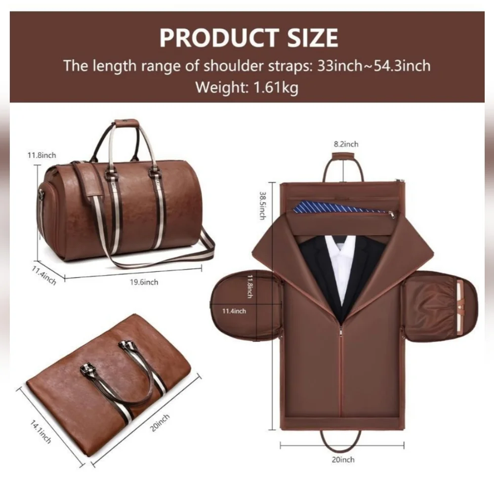 Brown Leather Duffel Bag